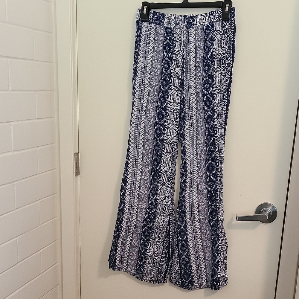 Harmony‎ + HAVOC Stylish Blue Patterned Women's Pants Pre-Owned Size X-Small